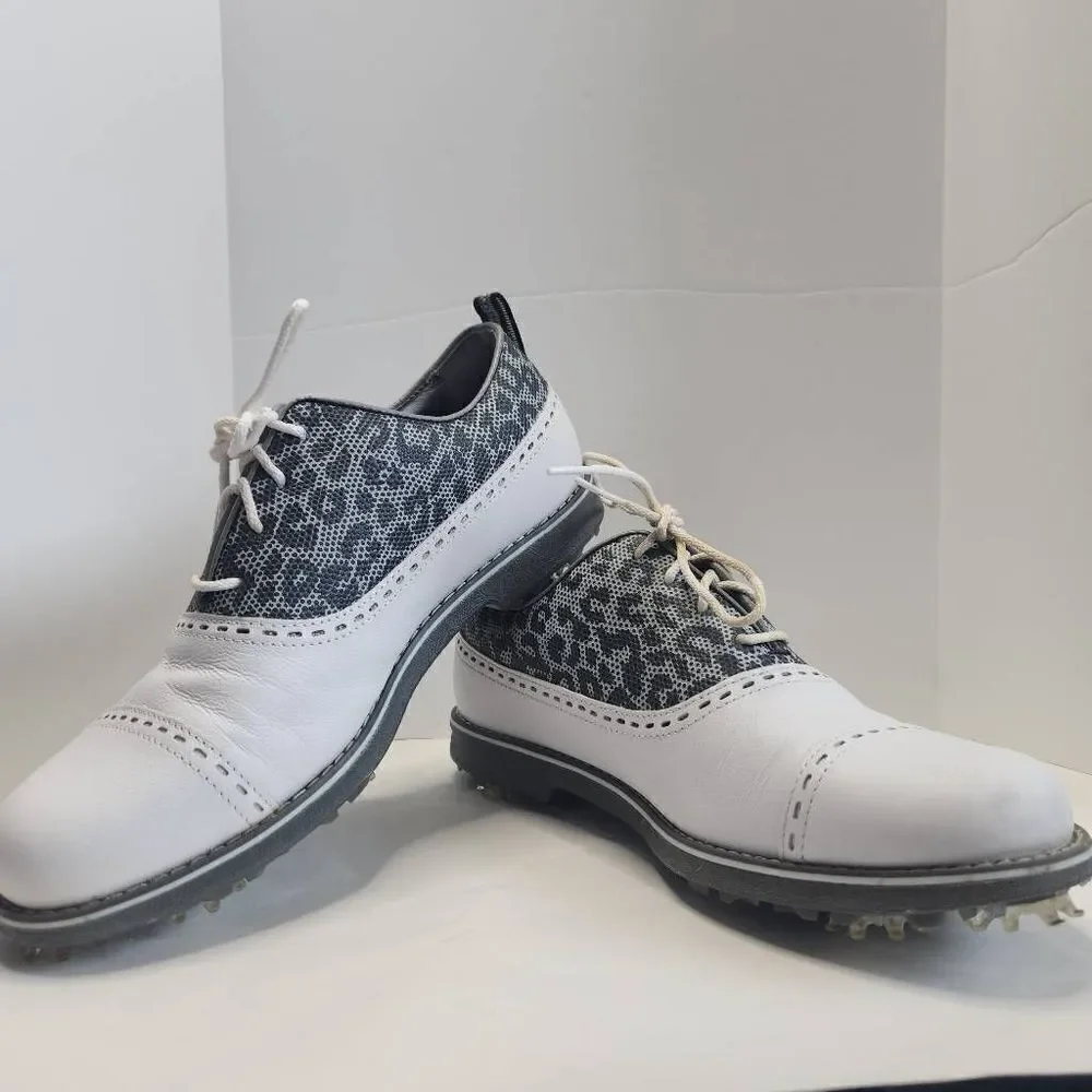 FootJoy DRYJOYS Premiere Series Golf Shoes Leopard Print Womens Size 8